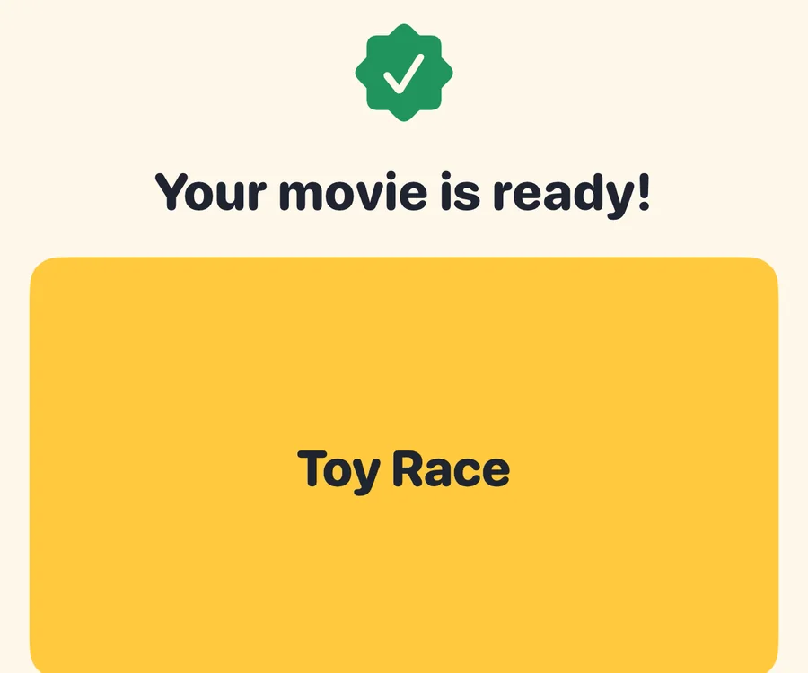 Finished movie screen with Save and Share buttons